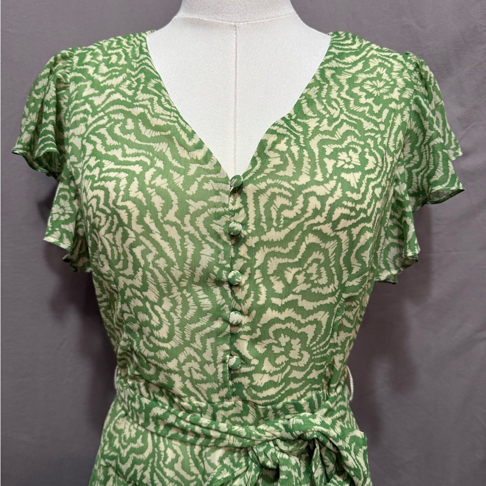 Vince Camuto Maze Print
Flutter Sleeve Asymmetric Hem
Midi Dress - Size S - Picture 2 of 7